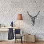 Wallity Geyik Escultura de Pared de Metal Negra